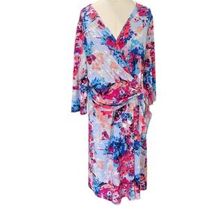GEORGE Floral faux wrap dress Large 12/14